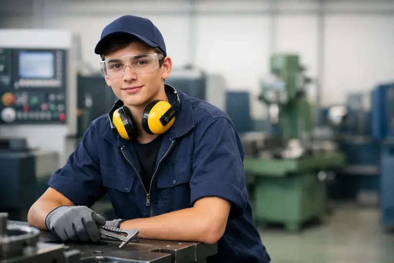 Apprenti en atelier technique